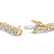 Bids.com 14K Yellow Gold 4.00 Cttw Diamond Triangle Link Tennis Bracelet (H-I Color, I1-I2 Clarity) - 7" Inches Bracelets