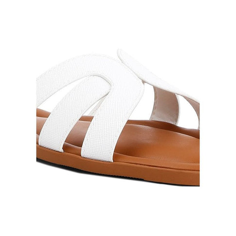 Aura Faux Leather Flat Sandals