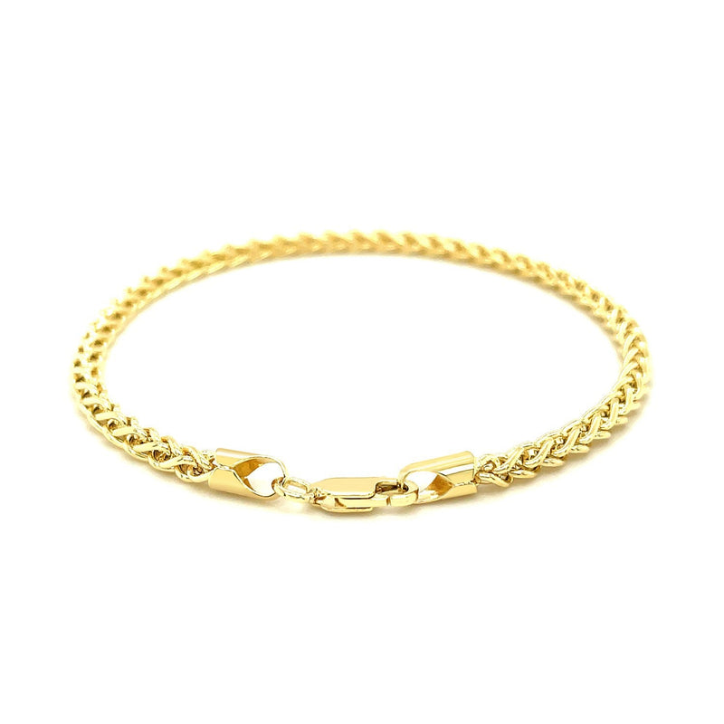 Bids.com 3.3mm 14k Yellow Gold Light Weight Wheat Bracelet Bracelets