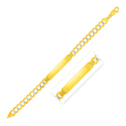 Bids.com 14k Two Tone Gold 8 1/2 inch Mens Curb Chain ID Bracelet with White Pave Bracelets