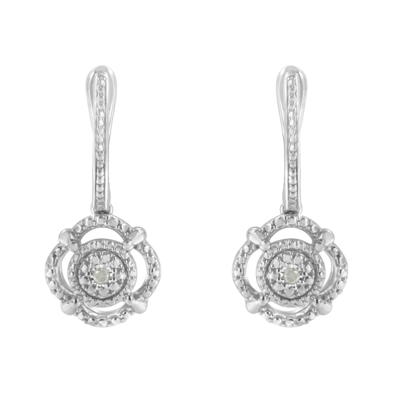 Bids.com .925 Sterling Silver Miracle-Set Diamond Accent Drop and Dangle Earrings (I-J Color, I3 Clarity) Earrings