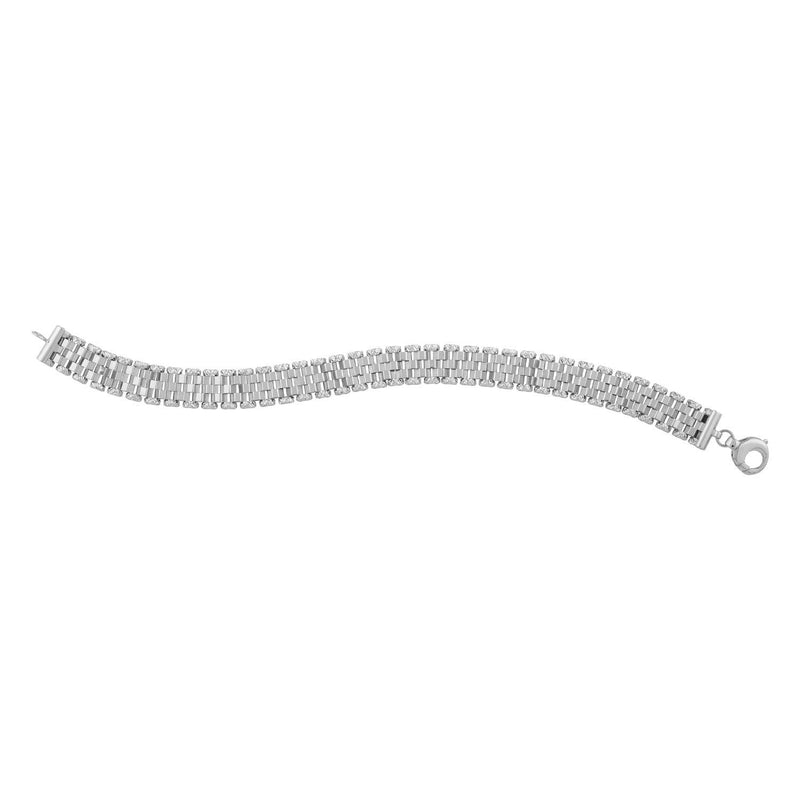 Bids.com 14k White Gold Faceted Panther Link Chain Bracelet Bracelets