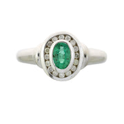Bids.com .60ct Emerald Diamond Ring 10KT White Gold Rings