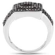 Bids.com 0.42 Carat Genuine Champagne Diamond .925 Sterling Silver Ring Rings