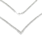 Bids.com 7.00ct Diamond Tennis Necklace 14KT White Gold Pendants
