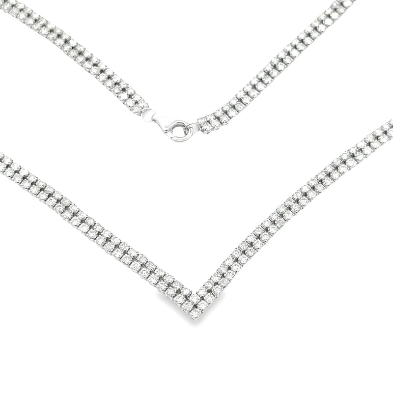 Bids.com 7.00ct Diamond Tennis Necklace 14KT White Gold Pendants
