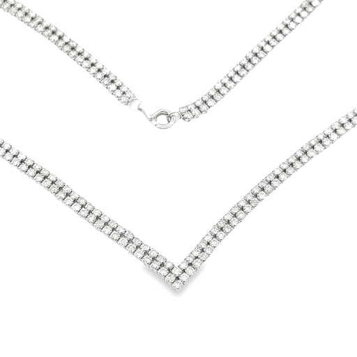 Bids.com 7.00ct Diamond Tennis Necklace 14KT White Gold Pendants White Smoke 16