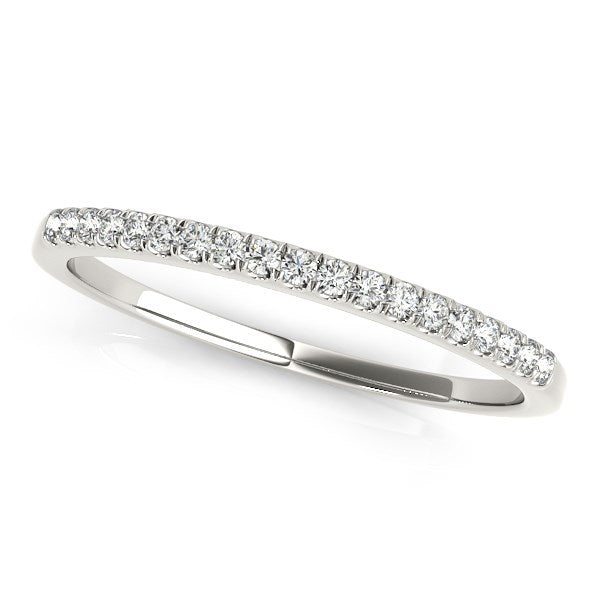 Bids.com 14k White Gold Scallop Pave Set Diamond Wedding Ring (1/8 cttw) Rings