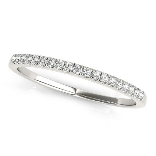 Bids.com 14k White Gold Scallop Pave Set Diamond Wedding Ring (1/8 cttw) Rings