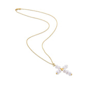 Bids.com 14k Yellow Gold Pearl Cross Pendant Pendants