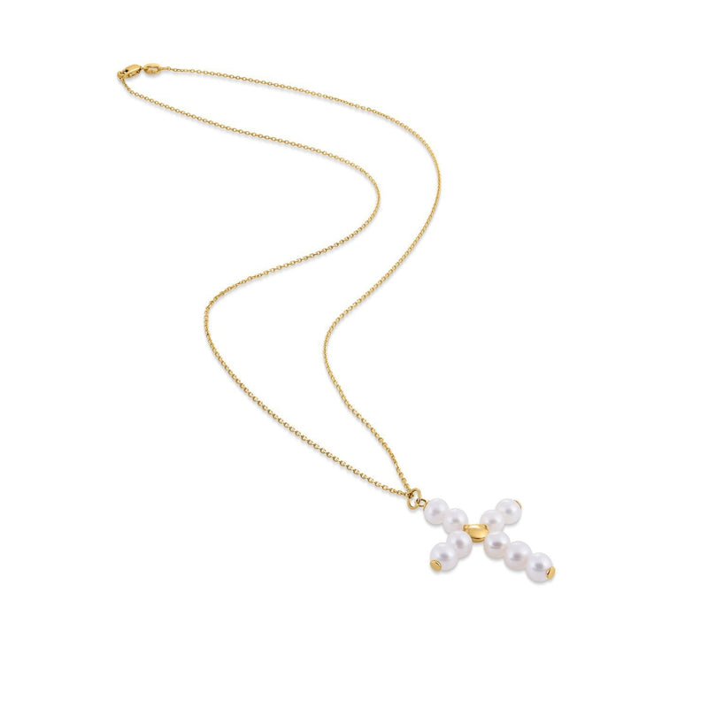 Bids.com 14k Yellow Gold Pearl Cross Pendant Pendants