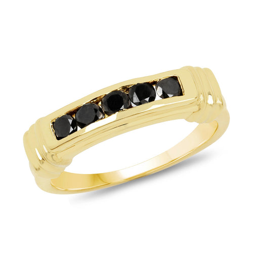 Bids.com 0.50 Carat Genuine Black Diamond .925 Sterling Silver Ring Rings