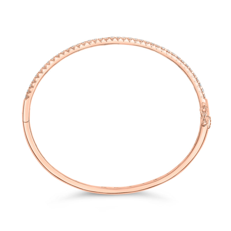 Bids.com 14K Rose Gold 1.00 Cttw Half Eternity Diamond Bangle Bracelet (G-H Color, SI2-I1 Clarity) - 7" Inches Bracelets
