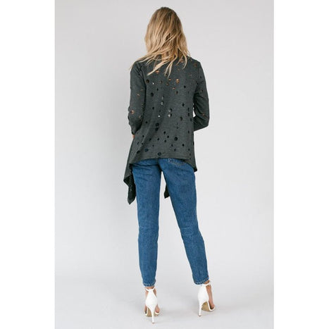 Plus Distressed Cascade Cardigan