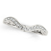 Bids.com 14k White Gold Curved Diamond Wedding Ring (1/10 cttw) Rings