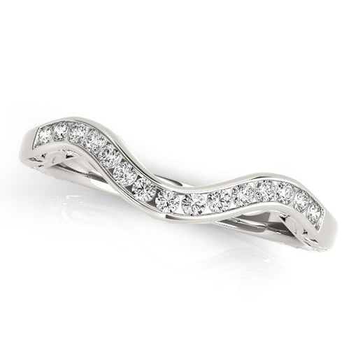 Bids.com 14k White Gold Curved Diamond Wedding Ring (1/10 cttw) Rings