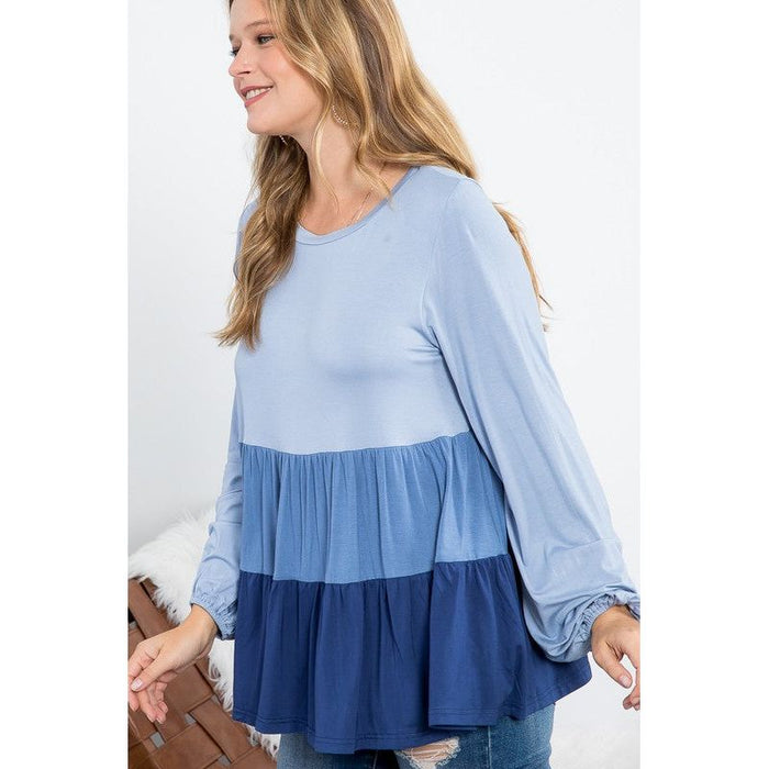 Plus Color Block Tiered Swing Top