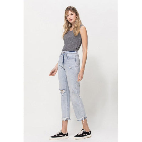 Vervet By Flying Monkey Super High Relaxed Cuffed Straight Jean