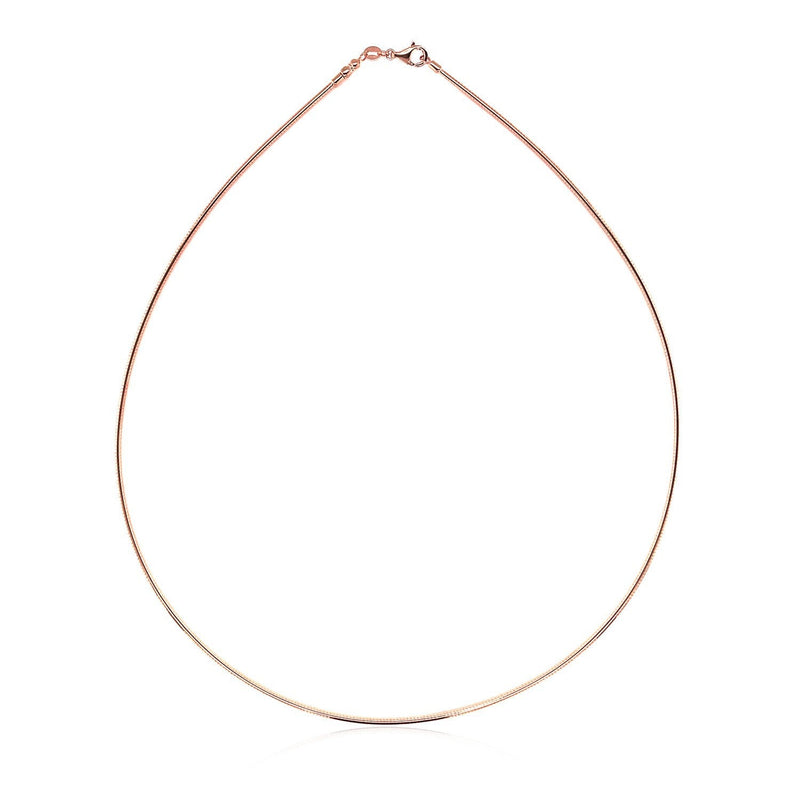 Bids.com 14k Rose Gold Necklace in a Round Omega Chain Style Necklaces