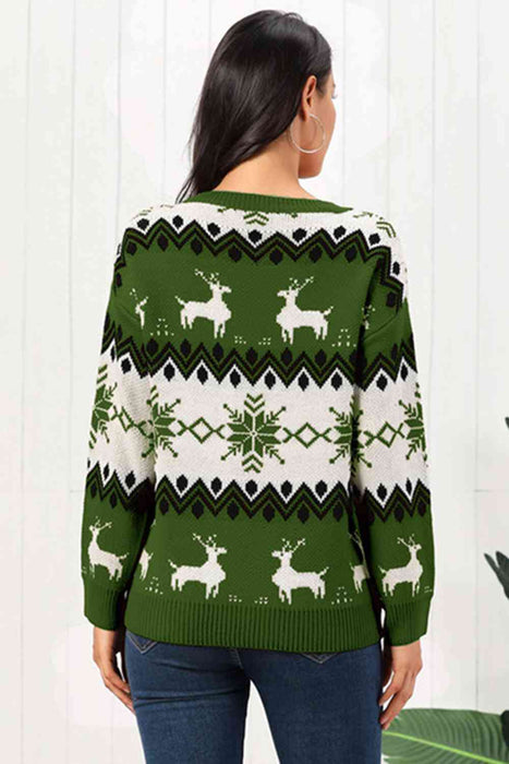 Reindeer Round Neck Sweater by VYSN