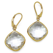Bids.com 14K Yellow Gold Plated 23.86 Carat Genuine Crystal Quartz Sterling Silver Earrings Earrings