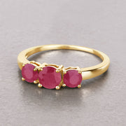 Bids.com 1.15 Carat Genuine Ruby 14K Yellow Gold Ring Rings