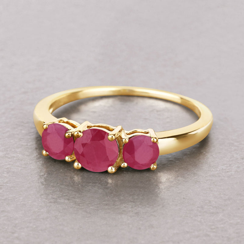 Bids.com 1.15 Carat Genuine Ruby 14K Yellow Gold Ring Rings