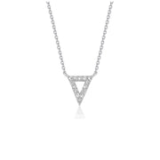Bids.com Diamond Inverted Triangle Pendant in 14k White Gold Necklaces