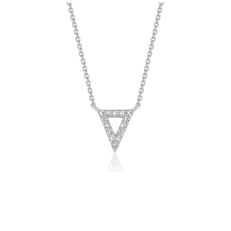 Bids.com Diamond Inverted Triangle Pendant in 14k White Gold Necklaces