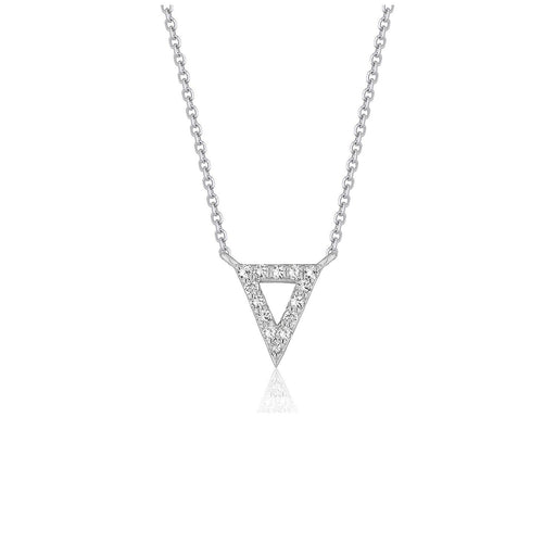 Bids.com Diamond Inverted Triangle Pendant in 14k White Gold Necklaces