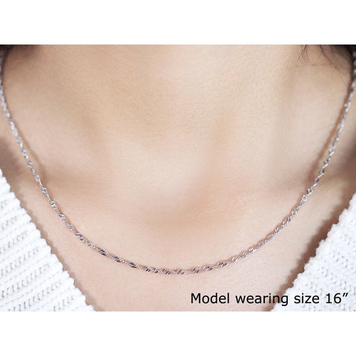 Bids.com 14k White Gold Singapore Chain 1.7mm Necklaces