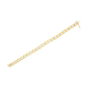 Bids.com 10K Yellow Gold Plated Sterling Silver 2 cttw Diamond "XOXO" Bracelet (J-K Clarity, I1-I2 Color) - Size 7.25" Bracelets