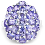Bids.com 7.08 Carat Genuine Tanzanite .925 Sterling Silver Ring Rings