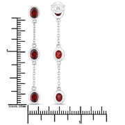 Bids.com 2.70 Carat Genuine Garnet .925 Sterling Silver Earrings Earrings