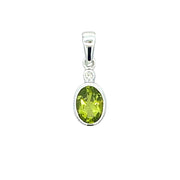 Bids.com .50ct Peridot Diamond Fashion Pendants 10KT White Gold Pendants