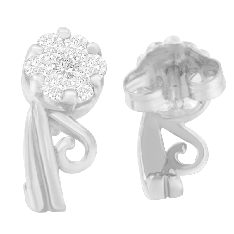 Bids.com 14K White Gold 1/2 cttw Round Cut Diamond Earrings (H-I, I1-I2) Earrings