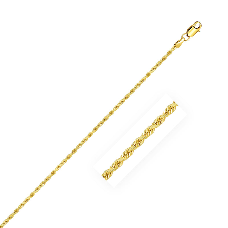 Bids.com 2.0mm 14k Yellow Gold Solid Rope Chain Necklaces