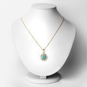 Bids.com 2.78 Carat Genuine Emerald and White Topaz .925 Sterling Silver Pendant Pendants
