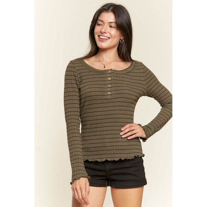 ROUND NECK STRIPE TOP