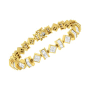 Bids.com 14K Yellow Gold 7.50 Cttw Princess and Baguette Diamond Geometric Link Bracelet Bracelets