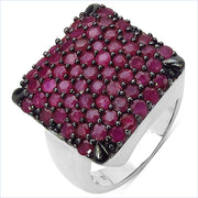 Bids.com 3.15 Carat Genuine Ruby .925 Sterling Silver Ring Rings