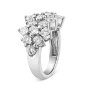 Bids.com 14K White Gold 4.0 Cttw Diamond Multi Row Scatter Band Ring (I-J Color, I1-I2 Clarity) - Size 7 Rings
