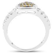 Bids.com 0.25 Carat Genuine Yellow Diamond .925 Sterling Silver Ring Rings