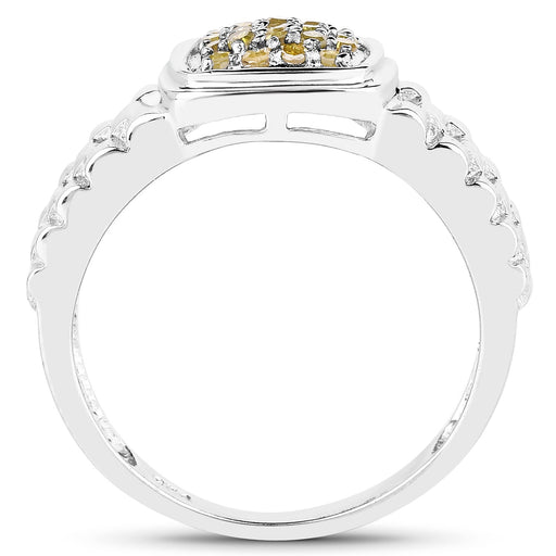 Bids.com 0.25 Carat Genuine Yellow Diamond .925 Sterling Silver Ring Rings