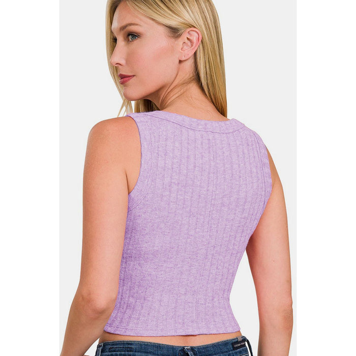 Zenana Ribbed Cropped Tank