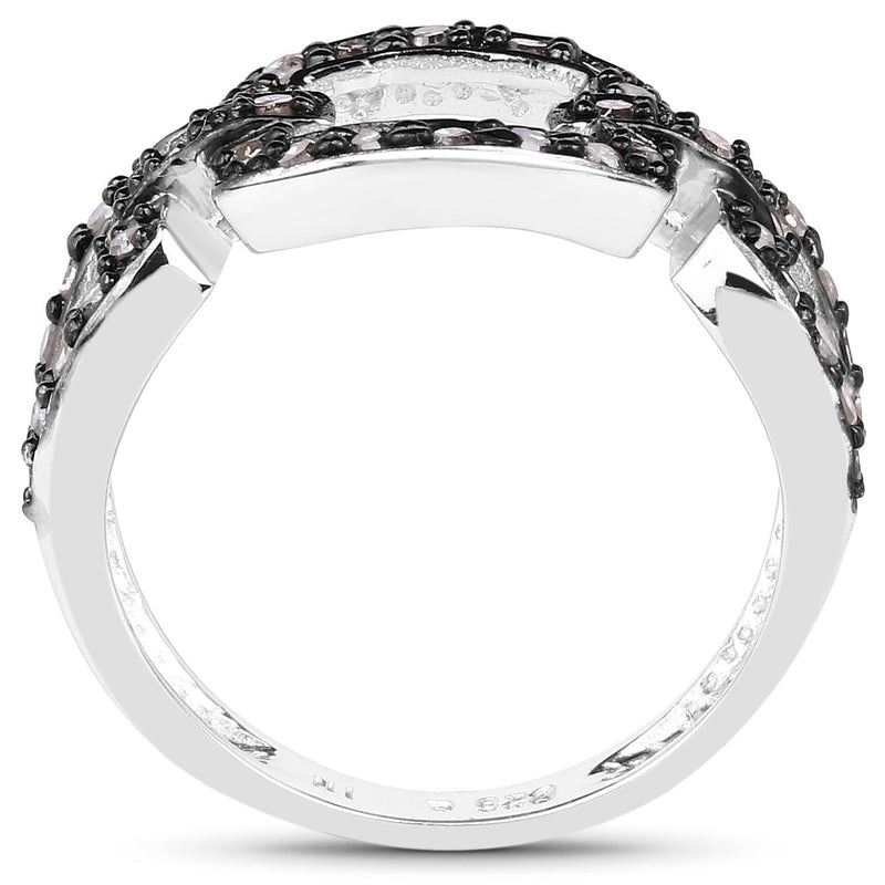 Bids.com 0.32 Carat Genuine Champagne Diamond .925 Sterling Silver Ring Rings
