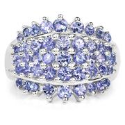 Bids.com 2.35 Carat Genuine Tanzanite .925 Sterling Silver Ring Rings