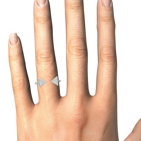 Bids.com 14k White Gold Diamond Arrowhead Open Ring (1/5 cttw) Rings