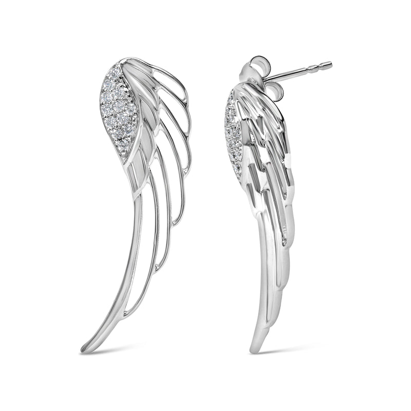 Bids.com 14K White Gold 1/4 Cttw Lab Grown Diamond Angel Wing Stud Earrings (F-G Color, VS1-VS2 Clarity) Earrings