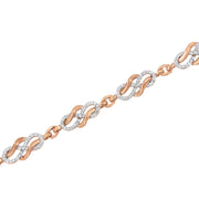 Bids.com 10K Rose Gold 1.0 Cttw Diamond Infinity Loop and Swirl Link Bracelet (I-J Color, I2-I3 Clarity) - 7.25" Inches Bracelets